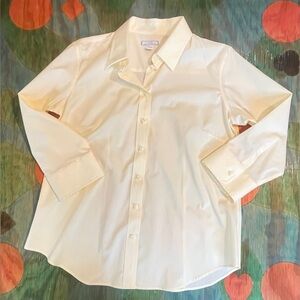 Lady Hathaway Large Womens Yellow Cotton Blend Long Sleeve Button Up Down Shirt